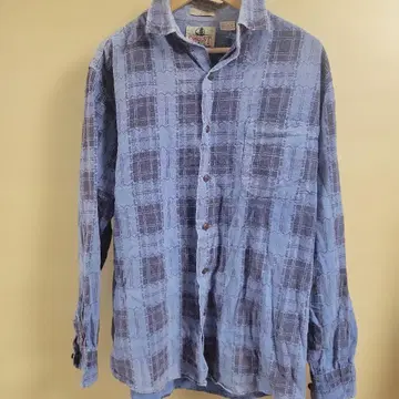 FOREST TRAIL 체크 무늬 긴팔 프린트 플란넬 셔츠 S 사이즈