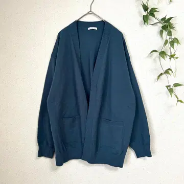 시네마 클럽 [ M ] 오버 사이즈 가디건 V넥 파랑