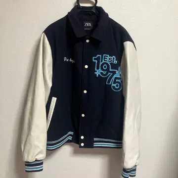 ZARA 바시티 자켓 네이비/화이트