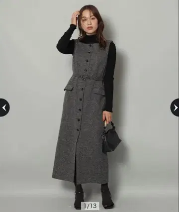 [ Arpege story ] 프론트 버튼 I 라인 원피스