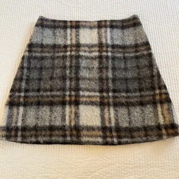 cos 코스 사이즈 42 울 혼방 체크 무늬 미니 스커트