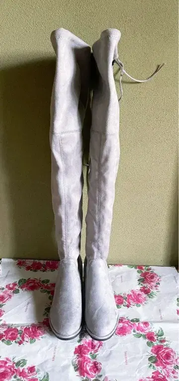 [ 16일까지 타임세일 ] 니하이부츠 스웨이드 느낌 플랫 속기모