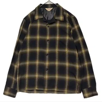 새상품급 복각 좋은 배색 타운크래프트 옴브레 레이온 오픈 카라 셔츠