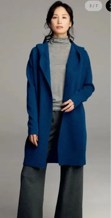 후드 부착 니트 롱 코트 DAMA COLLECTION