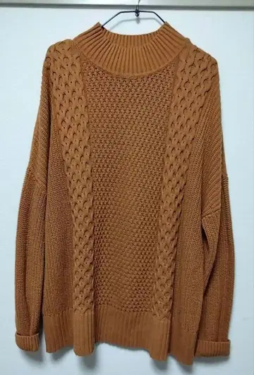 [새상품급] GAP 케이블 니트 하이넥 스웨터 XL 브라운