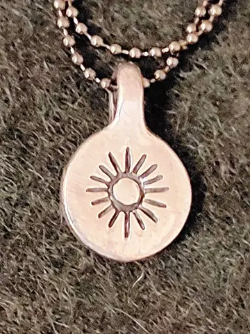 80s 빈티지 925 실버 태양 모티브 목걸이