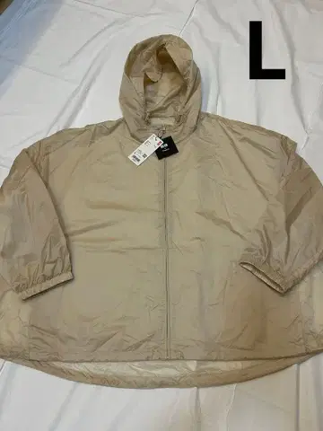 미사용품 유니클로 띠어리 나일론 후드티 내추럴 베이지 L