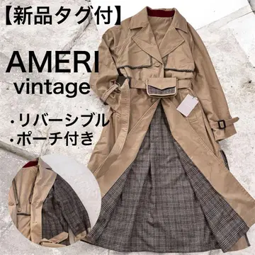 택 포함 새상품 ] Ameri VINTAGE 리버서블 울 트렌치 롱 코트