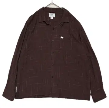 CRIMIE 새상품급 카스리 레이온 오픈 카라 셔츠 L 브라운