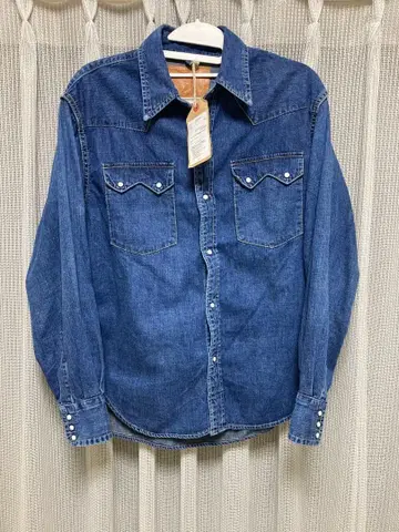 REMI RELIFE 데님 웨스턴 셔츠 (톱니 모양 플랩) L 사이즈
