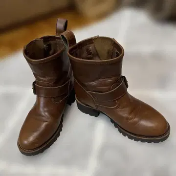 Yosuke 브라운 가죽 엔지니어 부츠