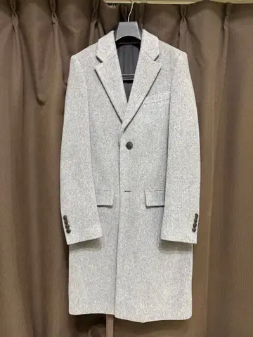 그레이 체스터 코트 울 혼방