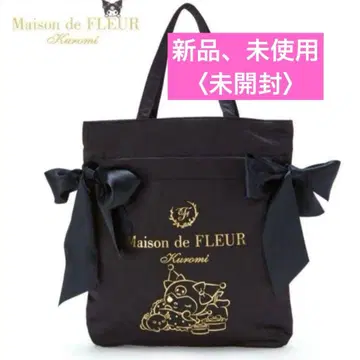 Maison de FLEUR 쿠로미 콜라보 더블 리본 토트백