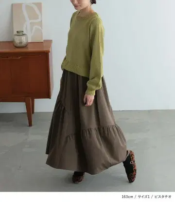 n'Or 니트 원피스 올리브 그린 브라운