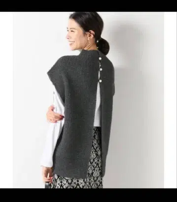 IENA 이에나 펄 버튼 백 트임 편입 베스트 그레이