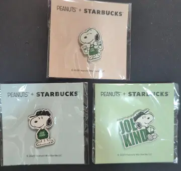 스벅 STARBUCKS x PEANUTS 핀 배지 SNOOPY 3개 세트