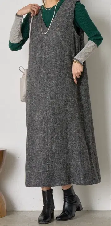 Jena espace merveilleux 트위드 V넥 점프 스커트