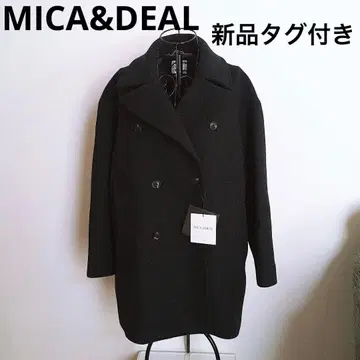 MICA&DEAL 피 코트 더블 브레스트 코트 네이비