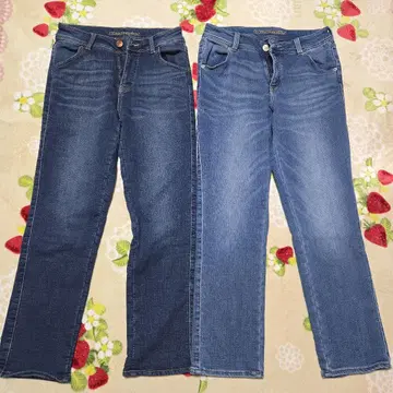 안감 따뜻한 데님 팬츠 다크 블루 라이트 블루 2종 세트