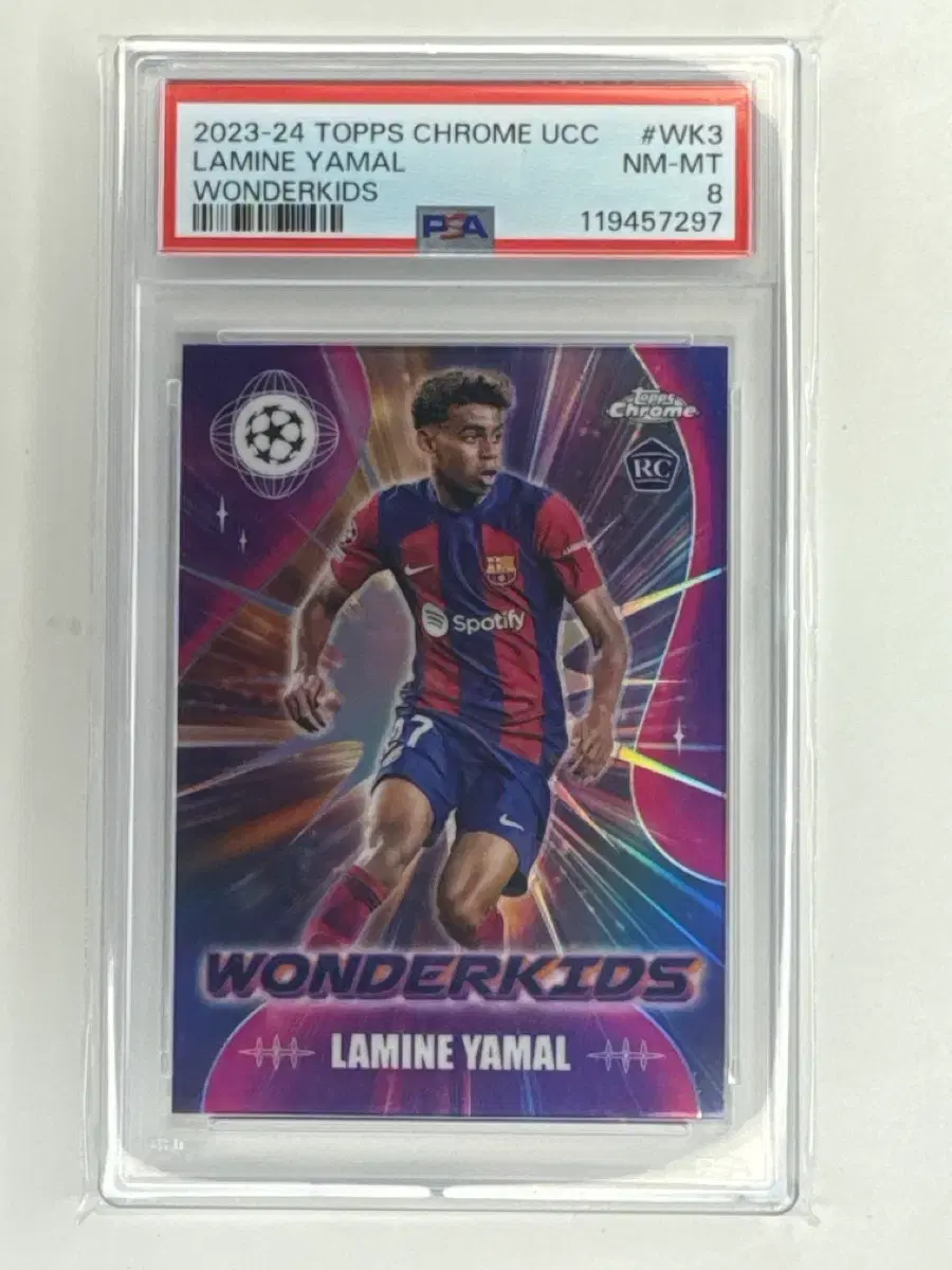 Topps 라민 야말 Wonderkids PSA8 축구 카드
