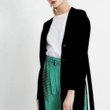 CITY 시티 니트 롱 가디건 스튜디오스 블랙