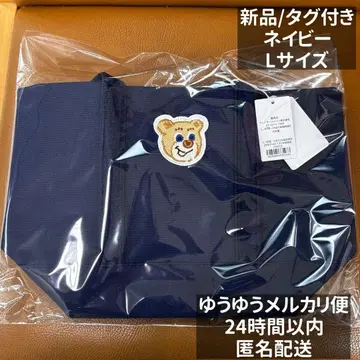 러브러리 바이 페이 올드 테디 와펜 토트백 네이비 L 사이즈