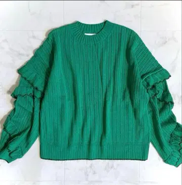 뮤베일 라메 프릴 슬리브 니트 38