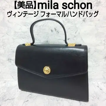 [ 새상품급 ] mila schon 골드 금장 장식 포멀 핸드백 블랙