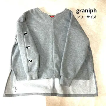 새상품급 그라니프 롤링팬더즈 맨투맨 기모 그레이 트레이닝복 자수