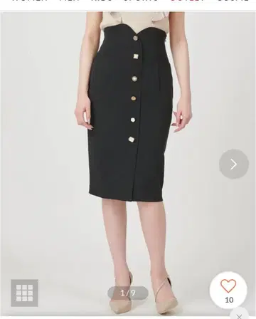 로얄 파티 멀티 버튼 타이트 스커트