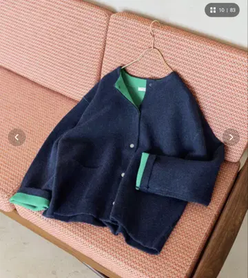 안쪽 배색 스냅 니트 가디건 프릭스스토어