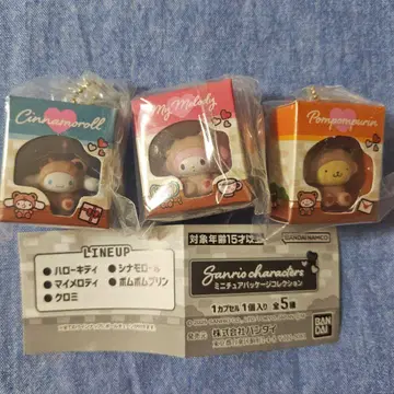 미니어처 패키지 컬렉션 시나모롤 마이멜로디 폼폼푸딩