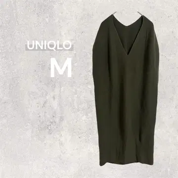 유니클로 깔끔해 보이는 V넥 원피스 무릎 기장 M 레이어드 심플 무지