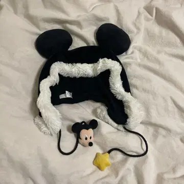 미키마우스 귀 달린 플리스 모자