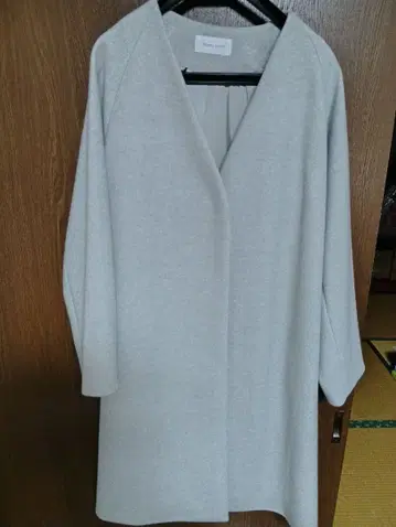 그레이 롱 코트 오픈 프론트