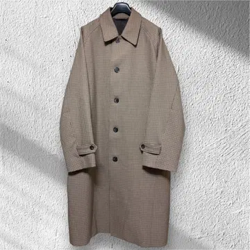 GU 코지 멜톤 발마칸 코트 체크 XL 스텐카라 코트