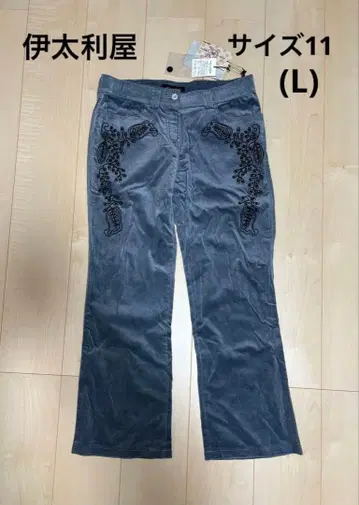 이타리야 스팽글 자수 팬츠 그레이 사이즈 11 L