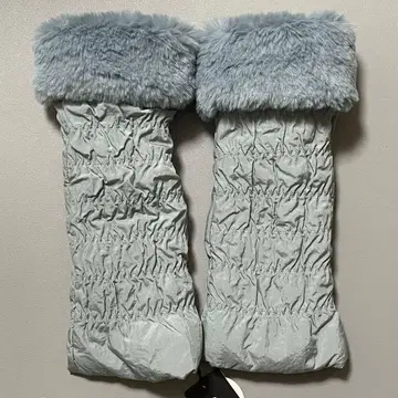 마타노 아츠코 장갑 겨울용 발수 소재 손가락 끝 없음 블루 그레이