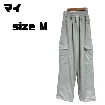 my 카고 포켓 부착 속기모 스웨트 팬츠 그레이 M 사이즈