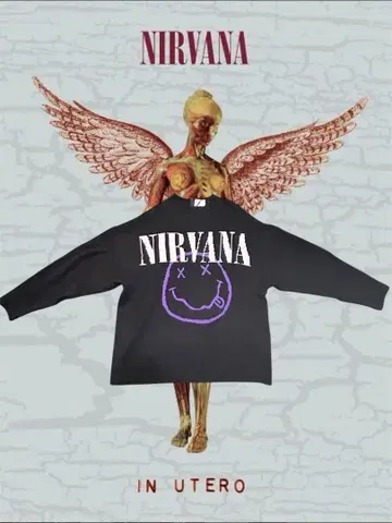 NIRVANA 스웨트 셔츠 블랙 콜라보 상품