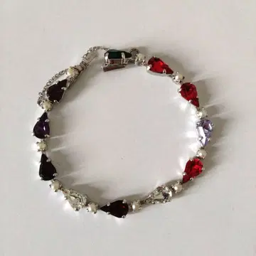 빈티지 코스튬 주얼리 드롭형 팔찌 각인 앤티크