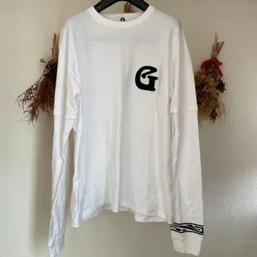 GOOD ENOUGH 초기 화이트 x 화이트 레이어드 스타일 긴팔 T셔츠