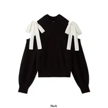 새상품 숄더 리본 니트탑 오프숄 오픈 숄더 모헤어