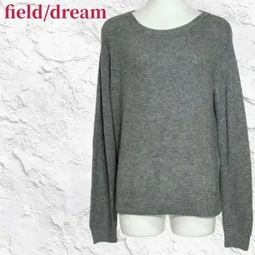 새상품급 필드 드림 라메 혼방 크루넥 니트 M 사이드 슬릿 울 혼방