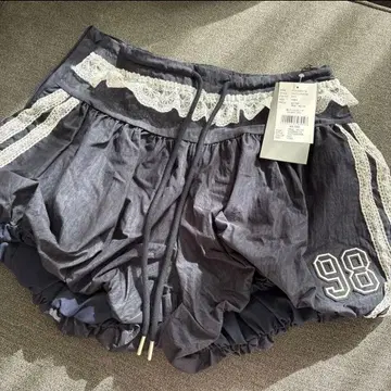 레이스 장식 나일론 벌룬 숏팬츠 여성용