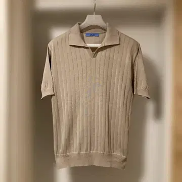 BluBre / 바늘 빼기 스키퍼 셔츠 코튼 니트 거의 미사용