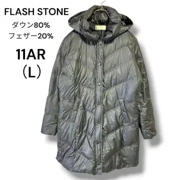 FLASH STONE 다운 80% 후드 부착 롱 코트 11AR L 상당