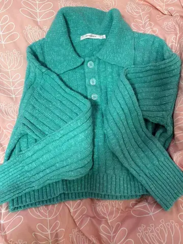 MOUSSY LOOSE POLO KNIT L/BLU 사이즈 FREE