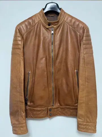 HUGO BOSS 브라운 가죽 싱글 라이더