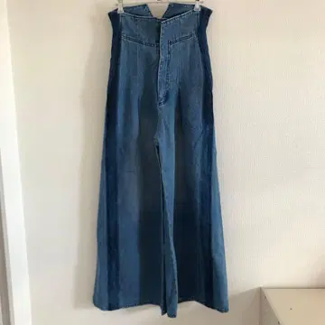 JEANASIS 지나시스 데님 와이드 팬츠 하이웨스트 바이컬러